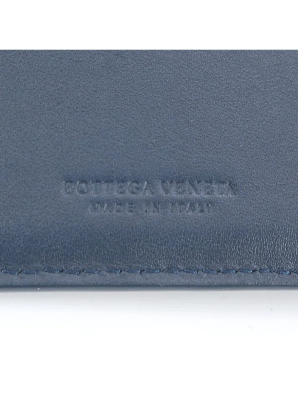 Bottega Veneta Intrecciato Braided Leather Bifold Wallet Navy